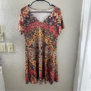 Women's Multicolor Bohemian Dress Size‎ Large Pit